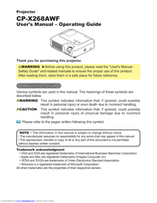 Hitachi CP-X268AWF User's Manual And Operating Manual
