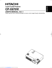 Hitachi CP-X870W User Manual