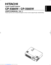 Hitachi CP-X885 Series User Manual