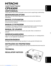 Hitachi CP-X430 series User Manual