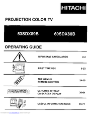 Hitachi 53SDX89B Operating Manual