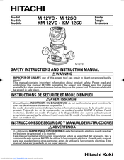 Hitachi M 12VC Instruction And Safety Manual