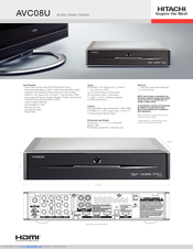 Hitachi AVC08U - Digital TV Tuner Specifications