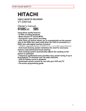 Hitachi VT-DX815A Owner's Manual