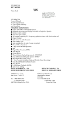 Hitachi VT-MX4530A Owner's Manual