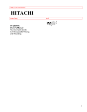 Hitachi VT-UX717A Owner's Manual