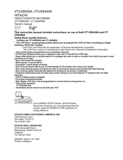 Hitachi VT-UX6430A Owner's Manual