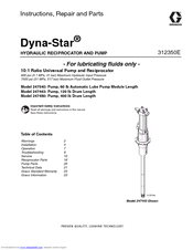 Graco Dyna-Star 247450 Instructions, Repair And Parts