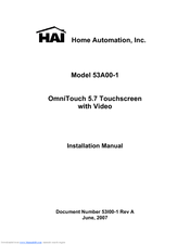 Home Automation 53A00-2 Installation Manual