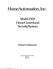 Home Automation 1503 Owner's Manual