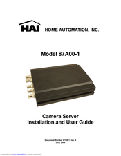 Home Automation CAMERA SERVER 87A00-1 Installation And User Manual