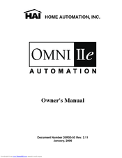Home Automation Omni IIe Owner's Manual