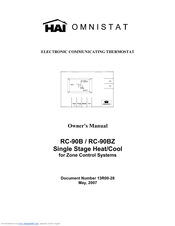 Home Automation OMNISTAT RC-90B Owner's Manual