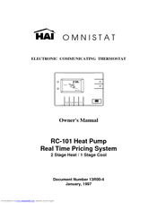 Home Automation Omnistat RC-101 Owner's Manual