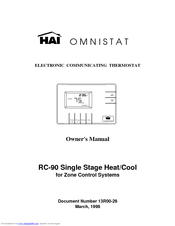 Home Automation Omnistat RC-90 Owner's Manual