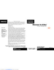 HoMedics HHP-230 Instruction Manual And Warranty