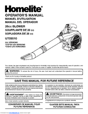 Homelite UT09510 Operator's Manual