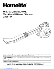 Homelite Vac Attack II ZR08107 Operator's Manual