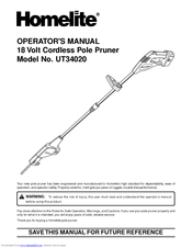 Homelite UT34020 Operator's Manual