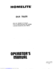 Homelite 8H.P Operator's Manual