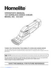 Homelite GS120V Operator's Manual