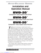 AudioControl ACTIVE-BALANCED BVD-20 Installation And Operation Manual