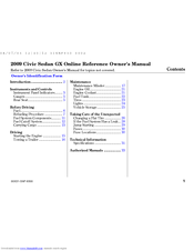Honda Automobiles 2009 civic sedan Online Reference Owner's Manual