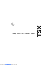 Acura Backup Sensors TSX User's Information Manual
