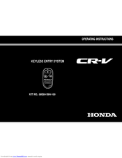 Honda 08E60-S9A-1000-81 Operating Instructions Manual