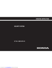 Honda Security System Operating Instructions Manual