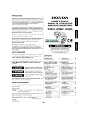 Honda Gx 610 Standard Manuals Manualslib