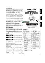 Honda GXV50 Owner's Manual