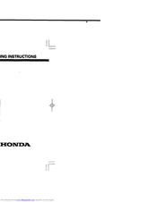 Honda AM/FM CD Player Operating Instructions Manual
