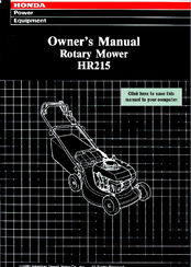 Honda HR215 Owner's Manual