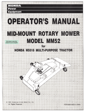 Honda MM52 Operator's Manual