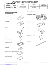 Honda 08E91-E22-100B Installation Instructions Manual