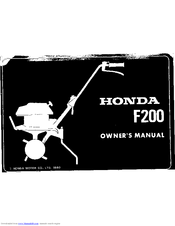 Honda F200 Owner's Manual