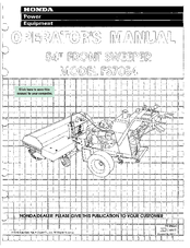 Honda FS7054 Operator's Manual