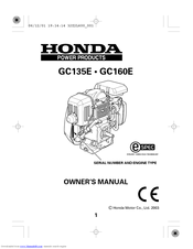 Honda GC135E GC160E Owner's Manual