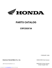 Honda CRF250X'04 Parts Catalog