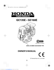 Honda GC135E GC160E Owner's Manual