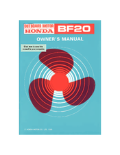 Honda Outboard Motor BF20 Owner's Manual