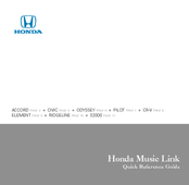 Honda Music Link Quick Reference Manual