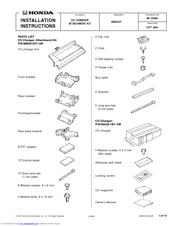 Honda CD Changer Installation Instructions Manual
