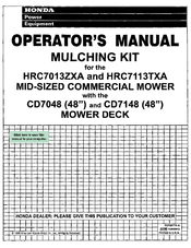 Honda CD7048 Operator's Manual