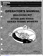 Honda H3000 Series Operator's Manual