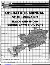 Honda H2000 Series Operator's Manual