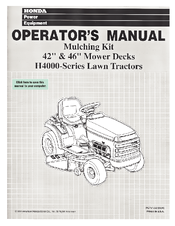 Honda H4000 Series Operator's Manual