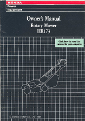 Honda HR173 Owner's Manual