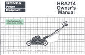 Honda HRA214 Owner's Manual